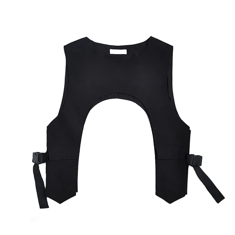 Hip Hop Vest for Men Fashion Black Sleeveless Waistcoat