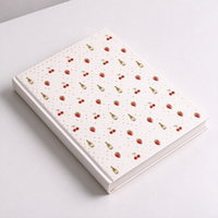 Buku Catatan Hardcover A5 Custom dengan Pola Anggur Buah Berlapis Emas, Jurnal Logo Custom, Planner Grosir