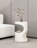 Table d'appoint flottante minimaliste nordique, table basse ronde tendance style Instagram, table de chevet avec rangement pour chambre à coucher