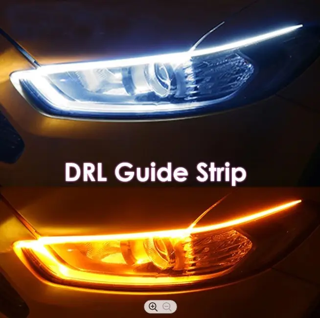 30cm 45cm 60cm DRL Daytime Running Light Waterproof Flexible Soft Tube Guide Car LED Strip Car Accessories