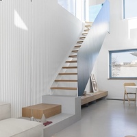 Vente en gros Nouveau design Escalier démontable en acier fabriqué Poutre en acier inoxydable Escaliers droits Prix d'usine Matériau en bois