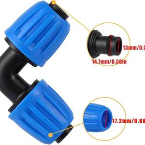 Connecteur d'irrigation goutte à goutte 13 mm 17,2 mm, raccord de tuyau en plastique pour accessoires de système d'arrosage de jardin - Product Image 1