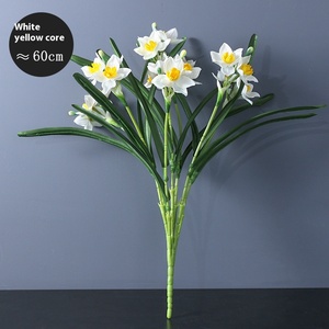 Haut de gamme intérieur en plastique jonquille fleur Bouquet réaliste tige simulé narcisse pour décor de noël faux intérieur fleur Stock - Product Image 6