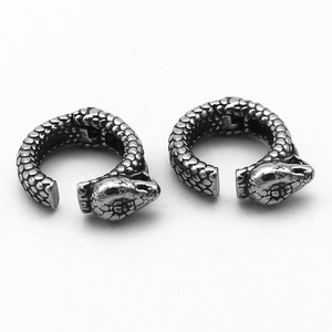 yunnique Tibetan Silver Snake <b>Cuff</b> <b>Earrings</b> Animal Shape Stainless Steel <b>Ear</b> Clips For Men And Women - Product Image 2