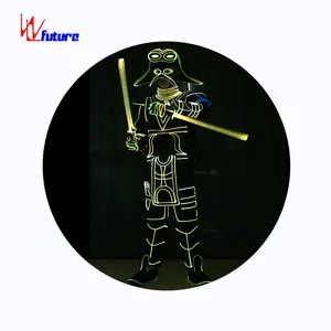 latest fashion! Samurai wireless control led to dance costumes, the future led to performances wearing helmets rave costume