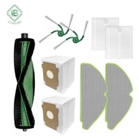 Accessoires de remplacement pour aspirateur robot IRO Bot Room-bas 115 Combo : brosse latérale principale, filtre HEPA, sac à poussière, tampon de nettoyage