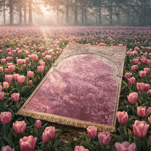 Tapis de prière de luxe de haute qualité de style musulman en polyester, antidérapant, antibactérien, résistant aux taches, tissé, rectangulaire - Product Image 3