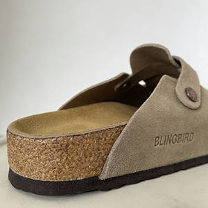 Zapatos Unisex de Cuero Genuino con Suela Gruesa, Sandalias Vintage de <span class=keywords><strong>Corcho</strong></span> y Exterior, Zapatos de Mujer con Peluche de Moda - Product Image 4