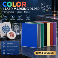 Papier de marquage laser coloré 10 couleurs, feuilles rectangulaires 390x270mm pour céramique, verre, pierre, lasers CO2, diode, UV, personnalisable