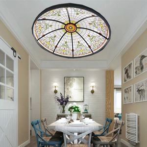 Domo de Vidrio Tiffany Personalizado, Fabricado en China, para Interiores, Bares, Villas, Hoteles, Iglesias, con Estructura de Hierro - Product Image 2