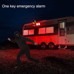 Lampe d'alarme solaire avec télécommande, détecteur de mouvement, sirène d'alarme 129DB, pour la maison, la cour et l'extérieur - Product Image 2