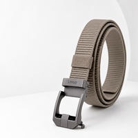 Ceinture tactique en nylon réglable avec logo personnalisé, boucle à cliquet sans trou, pour hommes, travail en extérieur