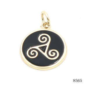 Bolsa pequeña Accesorios de hardware Etiqueta Charm Tag Círculo Redondo Etiquetas de cuello de metal Etiquetas de metal grabadas personalizadas con esmalte - Product Image 1