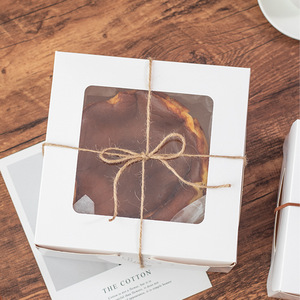 Boîte en carton kraft écologique à fenêtre carrée pour gâteaux, tartes aux œufs, biscuits et desserts de pâtisserie – Emballage cadeau - Product Image 5