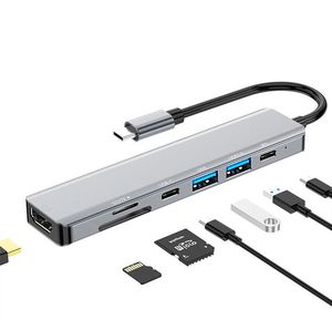 Computer Hardware Docking Station 7 in 1 <b>Hub</b> Type C to 4K HDTV <b>USB</b> 3.0 <b>USB</b> 2.0 TF SD PD <b>USB</b> C <b>Hub</b> Adapter - Product Image 6