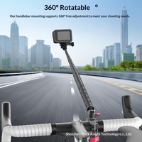 Support de guidon CNC pour caméra panoramique Insta360 X4/X3/X2, design plat coupe-vent pour vélo