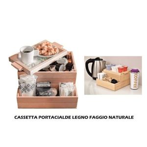 Scatola in Legno di Faggio Naturale per Accessori da Caffè e Tè - Product Image 1