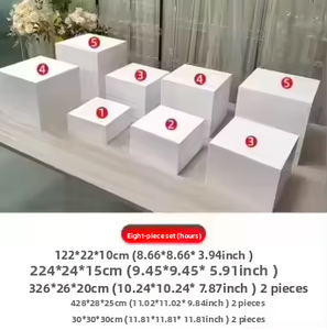 Bộ 8 giá đỡ trưng bày hình khối acrylic trắng thiết kế tùy chỉnh, dùng để trưng bày đồ ăn, bánh ngọt, đang bán - Product Image 5