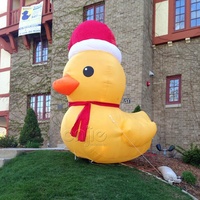 Décoration de Noël Canard géant gonflable jaune Mascotte Canard de Noël avec lumières LED