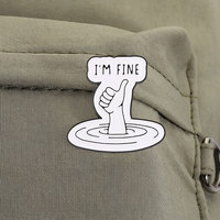 Épinglette en émail motif geste de main de dessin animé, slogan sarcastique, badge de revers en métal, accessoire décoratif graphique humoristique pour sac à dos, veste, jean