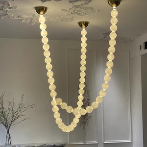 Không Tiêu Chuẩn Tùy Chỉnh Phòng Khách Phòng Ngủ Phòng Ăn Đèn Hình Dạng Có Thể Điều Chỉnh Phật Hạt Thủy Tinh Vòng Cổ Đèn Chùm - Product Image 4