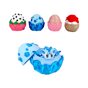 Adorable Dragón de Hielo Impreso en 3D con Huevo Glaciar, Mini Huevo de Dragón Misterioso, Juguete Coleccionable con Temática Glaciar de Plástico, Decoración - Product Image 1