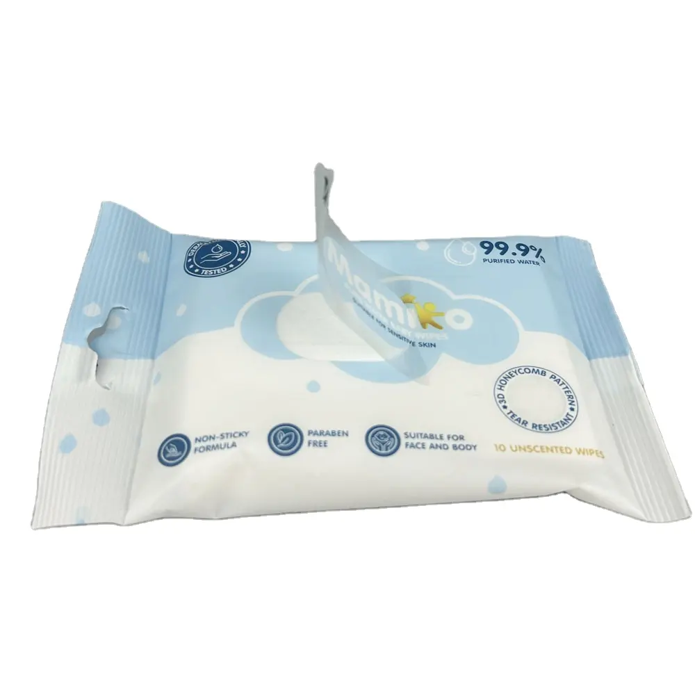 Lingettes à eau douces et sûres pour bébé Lingettes à eau jetables pour peau sensible Service personnalisé OEM