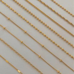 Gioielli minimalisti di moda in acciaio inossidabile placcato oro Dainty ovale piatto perline <span class=keywords><strong>cielo</strong></span> stellato maglia <span class=keywords><strong>collana</strong></span> a catena - Product Image 1