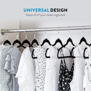 Cheap Factory <strong>Velvet</strong> Hangers Black Non-Slip Strong and Flexible Design for <strong>Coats</strong> Jackets Pants &amp; Dress Clothes - Product Image 5