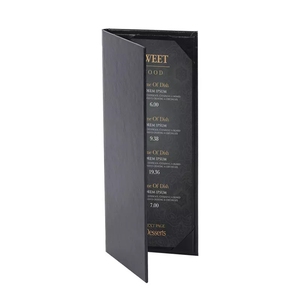 หนังผู้ถือเมนูกันน้ําอาหารค่ําผู้ถือเมนูสําหรับร้านอาหารโรงแรมบาร์ค็อกเทลเมนูครอบคลุม 4.25x11 นิ้ว 2 มุมมอง - Product Image 1