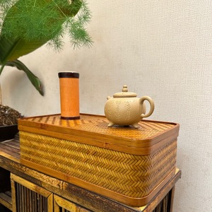 <b>Bamboo</b> Lacquer Storage Box Rectangle 35x20x10 Cm Handmade For Living Room Neatening Storage - Product Image 3