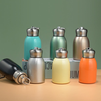 Bouteille d'eau isotherme portable en acier inoxydable de 300 ml pour enfants, design mignon, avec anneau de levage, pour usage extérieur
