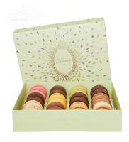 Haute Qualité Vente Chaude De Luxe Personnalisé De Qualité Alimentaire Rigide Biscuit Au Chocolat Macaron Stockage Cadeau Carré Boîte D'emballage En Papier