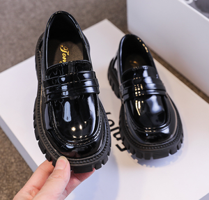 Zapatos de Cuero Personalizados para Niños, Zapatos Negros con Cadena, Zapatos de Suela Gruesa para Estudiantes, Mocasines - Product Image 3