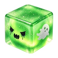 Jouet anti-stress en forme de tofu, cube scintillant d'Halloween, fantôme, citrouille et œil, à rebond lent, unisexe, à partir de 8 ans