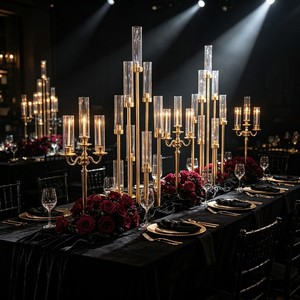 Candelabro Dorado Plateado Brillante de 8 Brazos, Versátil, Decoración para Mesa de Navidad, Bodas, Año Nuevo y Fiestas - Product Image 5