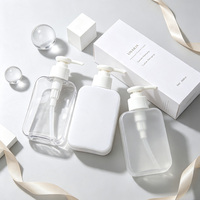 Bouteille pompe rectangulaire en PET de 160 ml |   Bouteille cosmétique personnalisée en gros pour lotion, sérum et emballage de produits de soin de la peau