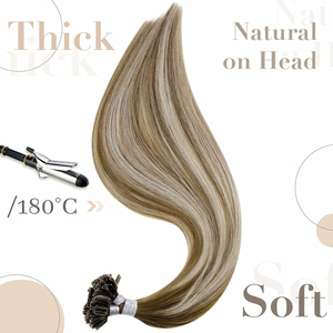 Extensiones de <span class=keywords><strong>Cabello</strong></span> Natural con Puntas <span class=keywords><strong>en</strong></span> U, Color <span class=keywords><strong>Rubio</strong></span> Claro Degradado a <span class=keywords><strong>Castaño</strong></span> Cenizo, Extensiones de <span class=keywords><strong>Cabello</strong></span> Humano con Puntas <span class=keywords><strong>en</strong></span> U Pre-Adheridas - Product Image 5