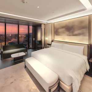 Ensemble de lit King Size personnalisé pour hôtel, avec cadre en bois MDF et contreplaqué, tête de lit, matelas et draps, pour projets hôteliers économiques - Product Image 4