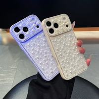 Étui de protection de luxe scintillant avec perles pour iPhone 11 12 13 14 15 16 17 Plus Pro Max