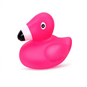 12 canards flamants roses en plastique, jouets de bain flottants et grinçants, cadeaux de fête prénatale, décoration de gâteau, décoration de salle de classe - Product Image 1