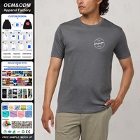 T-shirt Homme Personnalisé en Laine Mérinos Gris, Col Rond, Super Doux et Respirant, Coupe et Confection Sur Mesure, Vente en Gros, Style Streetwear, pour Hommes