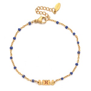 Nouvelle arrivée fête des mères et cadeau d'anniversaire émail perle de rocaille maman lettre Bracelet bijoux Bracelets en acier inoxydable pour les femmes - Product Image 5