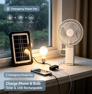 Ventilateur sur pied le plus demandé avec énergie solaire, boîte colorée, télécommande, ventilateur rafraîchisseur d'air solaire de classe A - Product Image 1