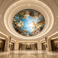 Murale de plafond personnalisée, fresque murale religieuse personnalisée, papier peint de plafond pour hôtel et villa, papier peint décoratif 3D pour toit