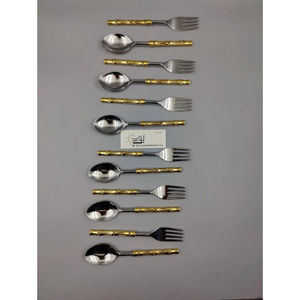 ชุดอุปกรณ์เสิร์ฟสแตนเลสพรีเมียม ด้ามจับตกแต่งสวยงาม เหมาะสำหรับบุฟเฟ่ต์ งานเลี้ยงพิเศษ ราคาขายส่ง - Product Image 1