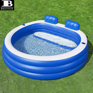 Piscina Inflable Redonda Extra Grande de PVC Reforzado <span class=keywords><strong>con</strong></span> Reposacabezas Tipo Sofá, Tamaño Familiar para Exteriores - Product Image 2