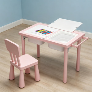 Sensory <b>Table</b> for Kids Draw and Play Sensory Kids <b>Table</b> with 2 Large Storage Bins and 4 Montessori Activity Boards - Product Image 1