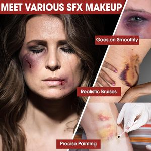 Kit <span class=keywords><strong>de</strong></span> Pintura Facial y Corporal <span class=keywords><strong>de</strong></span> 6 Colores para <span class=keywords><strong>Halloween</strong></span> con Esponja y Brocha, Maquillaje <span class=keywords><strong>de</strong></span> Zombi, Payaso, Joker, Alien, Bruja - Product Image 4