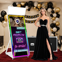 Cabina de Fotos con Espejo Vintage, Compatible con Cámara e Impresora, Espejo Mágico Portátil para Selfies, para Bodas y Fiestas